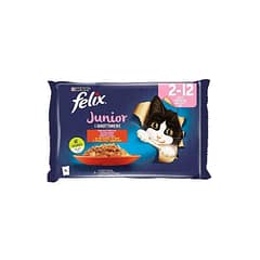 Felix Junior Sığır Etli Kedi Yaş Maması 4×85 gram