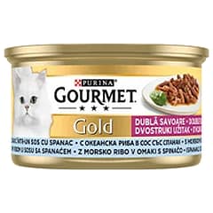 Gourmet Çifte Lezzet Balık ve Ispanaklı Kedi Maması