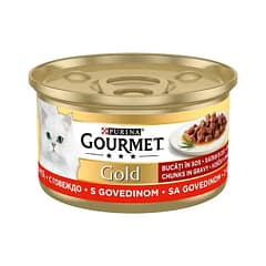 Gourmet Gold Parça Etli Sığır Etli Yaş Kedi Maması