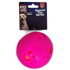 PF-4001-Playfull Öten Pati Desenli Plastik Top Köpek Oyuncağı 7,5 Cm