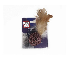 PF-4065 Playfull Tüylü Zilli Top Şeklinde Kedi Oyuncağı 20 Cm
