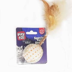 Playfull Ahşap Hasır Tüylü Kedi Oyuncağı 17 Cm