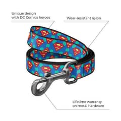 WAUDOG Nylon dog leash "Superman Logo" design, W 10 mm, L 122 cm