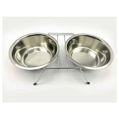 Playfull 96 Oz Krom Kaplı Çiftli Mama Kabı