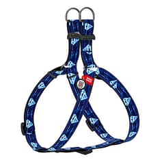 WAUDOG Nylon dog harness with QR passport, "Superman 1" design 28-40 cm