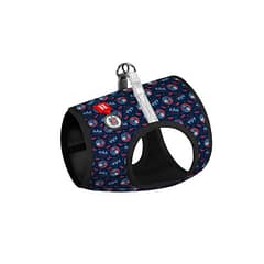 WAUDOG Clothes soft dog harness with QR passport, "Batman blue red" design 20-22 cm