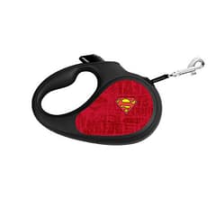 WAUDOG R-leash retracteble dog leash, "Superman logo red" design up to 12 kg, 3 m black