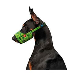 WAUDOG Nylon dog muzzle Avocado design, plastic fastex size 3 25-34 cm