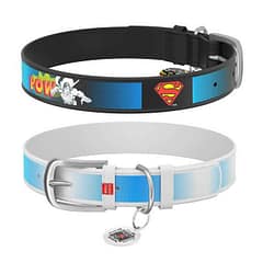 Collar Waudog Superman Desenli QR Pasaportlu Köpek Boyun Tasması 38-49 Cm