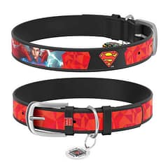 Collar Waudog Superman Desenli QR Pasaportlu Köpek Boyun Tasması 38-49 Cm