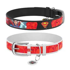 Collar Waudog Superman Desenli QR Pasaportlu Köpek Boyun Tasması 38-49 Cm
