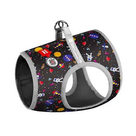 WAUDOG Clothes soft dog harness with QR passport, "NASA" design