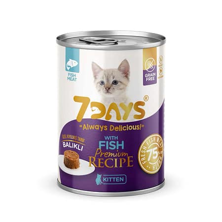 7 DAYS Biftekli Kıyılmış Yavru Kedi Konserve Maması 415 Gram