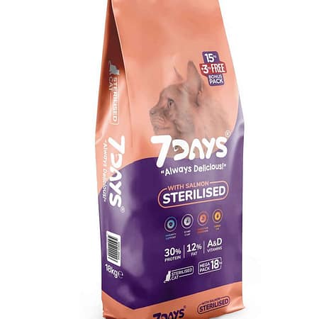 7 Days Balık Etli Kısırlaştırılmış Kedi Maması 18 Kg