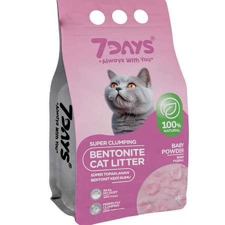 7 Days Bebek Pudralı Bentonit Kedi Kumu 10 Lt