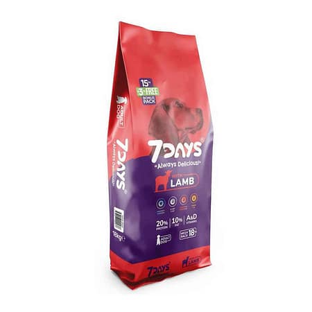 7 Days Kuzu Etli Yetişkin Köpek Maması 18 Kg