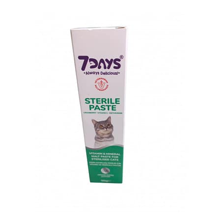 Kısırlaştırılmış kedi macunu, 7days sterile paste, kedi vitamini 100 gr, kedi macun mineral takviyesi, kedi bağışıklık güçlendirici, kısır kediye özel macun, kedi biotin taurin, kedi metabolizma destek macunu