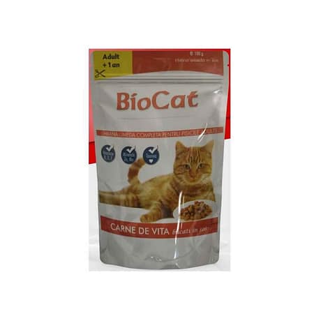 Biocat Biftekli Yetişkin Kedi Yaş Maması 100 Gr x 24 Adet