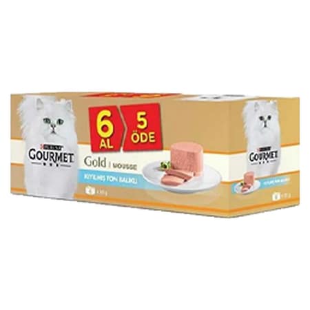 Gourmet Gold 6 Al 5 Öde Kıyılmış Ton Balıklı Kedi Maması 6x85Gr