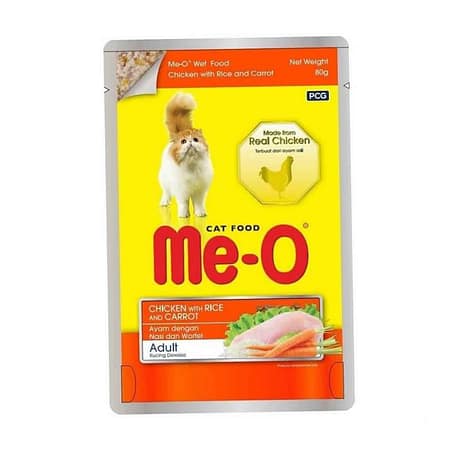 5CAP2N4480 Me-O Pouch Tavuk Etli & Pirinç & Havuç Kedi Kedi Yaş Mama 80 gr (12 adet)