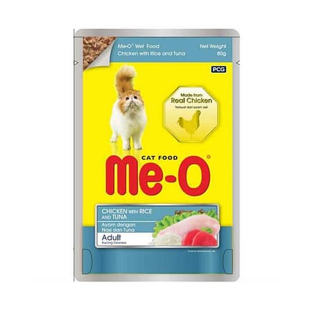 Me-O Pouch Tavuk & Pirinç & Havuç Kedi Yaş Mama 80 gr (12 adet)