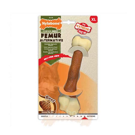 Nylabone Biftek Aromalı Köpek Çiğneme Kemiği XL