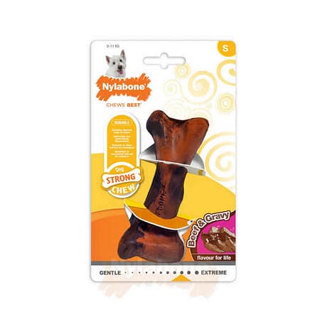 Nylabone Biftek ve Gravy Sos Aromalı Köpek Çiğneme Kemiği