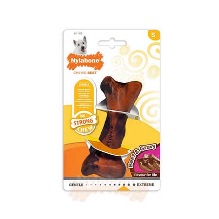 Nylabone Biftek ve Gravy Sos Aromalı Köpek Çiğneme Kemiği