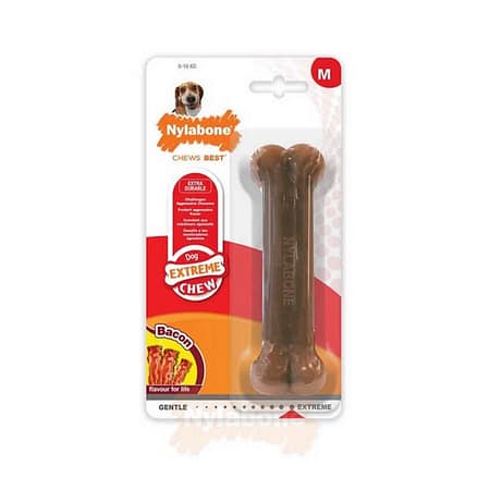 Nylabone Domuz Pastırması Aromalı Köpek Çiğneme Kemiği