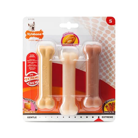 Nylabone Fıstık Ezmesi, Tavuk ve Domuz Pastırması Aromalı Köpek Çiğneme Seti