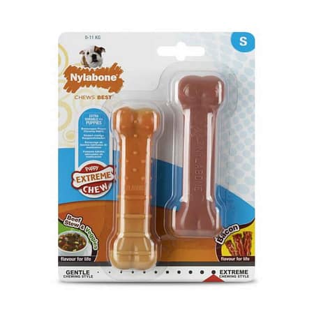 Nylabone Puppy Biftek-Pastırma ve Sebzeli Çiğneme Kemiği S