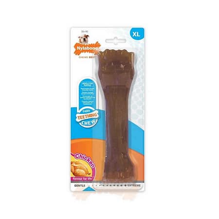 Nylabone Tavuk Aromalı Yavru Köpek Çiğneme Kemiği XL