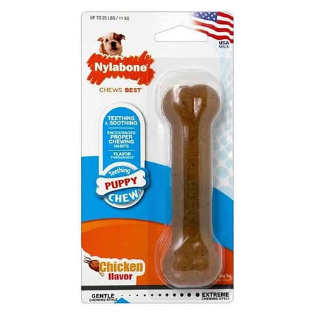 Nylabone Tavuk Aromalı Yavru Köpek Çiğneme Kemiği