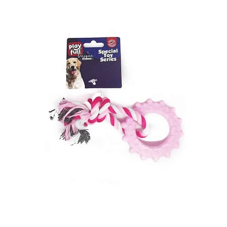 PF-4049-Playfull Plastik ve İpli Köpek Oyuncağı 18 Cm
