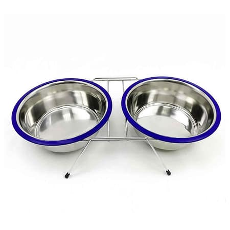 Playfull 96 Oz Krom Kaplı Çiftli Mama Kabı