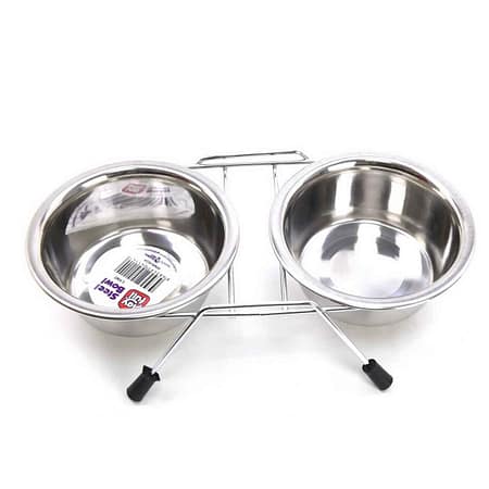 Playfull Krom Kaplı Çiftli Mama Kabı 1 PINT