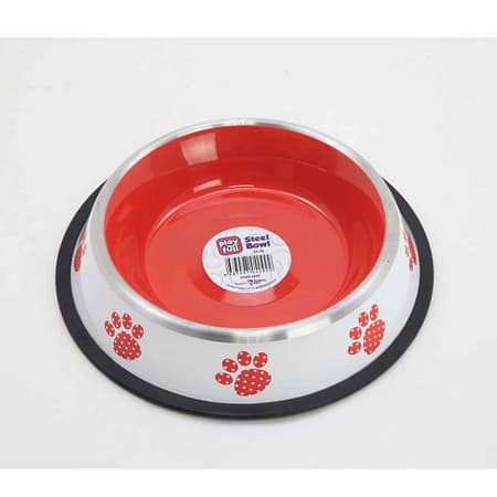 Playfull Renkli Desenli Çelik Mama ve Su Kabı 32 Oz