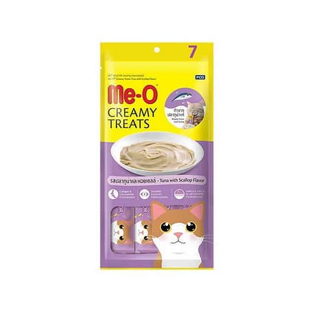 TR5CACH9215 Me-O Creamy Treat Deniz Tarağı &Ton Balığı Kedi Ödülü 4x15gr (12 adet)