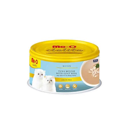 TR5CKC0880 Me-O Delite Keçi Sütü & Ton Balığı Püresi Kedi Konserve Yaş Mama 80gr (24 adet)