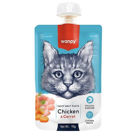 Wanpy Meat Paste Chicken & Carrot Taze Tavuklu ve Havuçlu Kedi Et Ezmesi 90 Gr