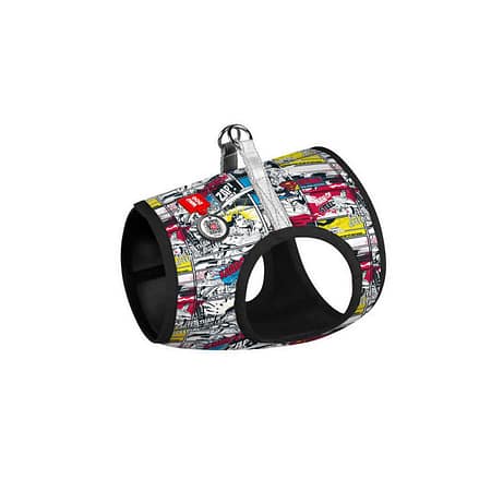 WAUDOG Clothes soft dog harness with QR passport, "Superman comics" design 22-24 cm
