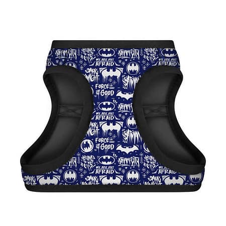 WAUDOG Clothes soft dog harness with QR passport, "Batman blue white" design 26-28 cm