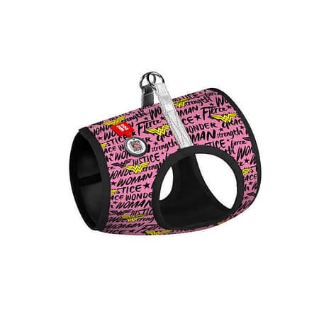 WAUDOG Wonder Woman Pembe Desenli Soft Köpek Göğüs Tasması