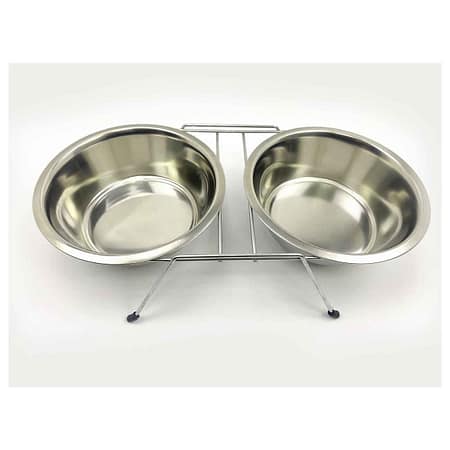 Playfull 96 Oz Krom Kaplı Çiftli Mama Kabı