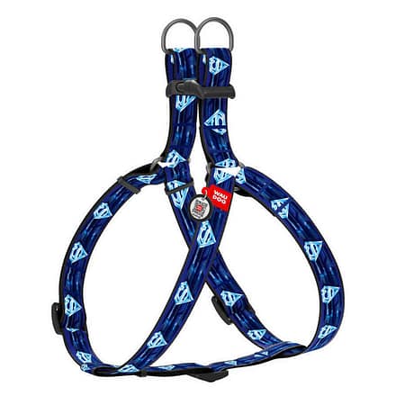 WAUDOG Nylon dog harness with QR passport, "Superman 1" design 28-40 cm