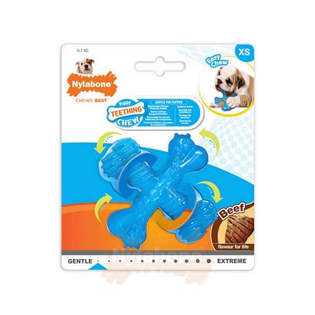 Nylabone Biftek Aromalı Yavru Köpek Çiğneme Kemiği XS