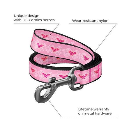 WAUDOG Nylon dog leash "Wonder Wooman 1" design, W 15 mm, L 122 cm