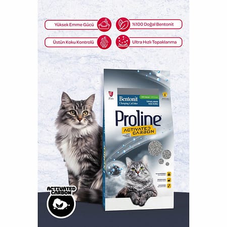 Proline aktif karbonlu kedi kumu