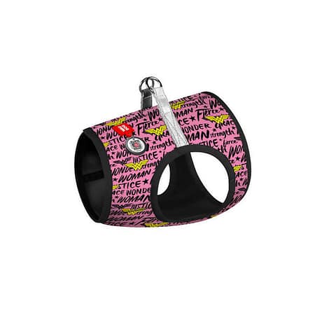 WAUDOG Wonder Woman Pembe Desenli Soft Köpek Göğüs Tasması