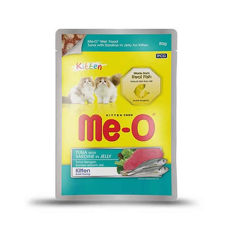 5CKP2N8580 Me-O Pouch Ton Balığı & Sardalya Yavru Kedi Yaş Mama 80 gr (12 adet)